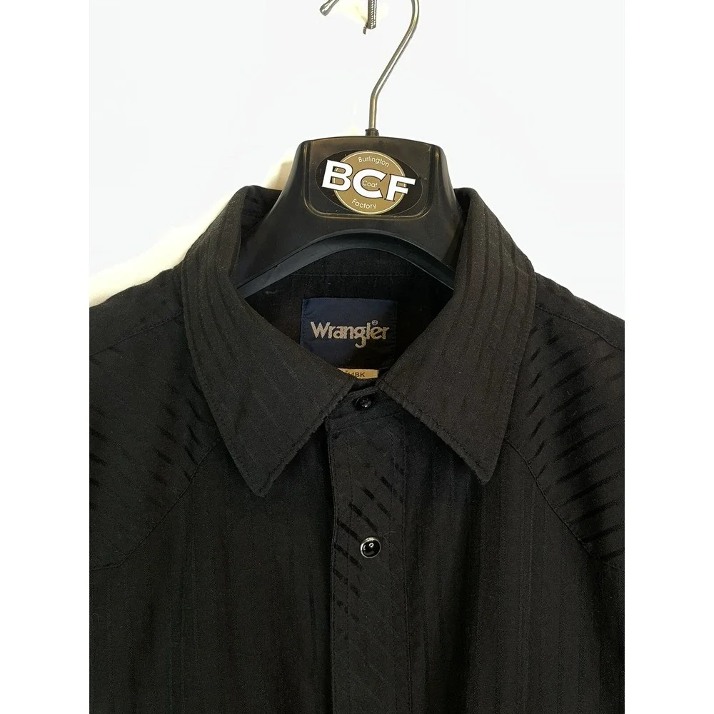 Wrangler mens black pealsnap button up‎ sz xl black